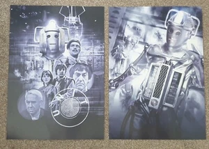 Doctor Who 2 Cybermen A3 Poster Grabmal, Invasion Brandneu - Bild 1 von 1