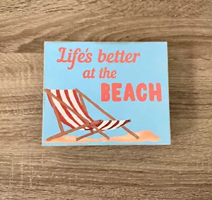 Insegna in legno 6" x 5" La vita è meglio in spiaggia - Foto 1 di 2