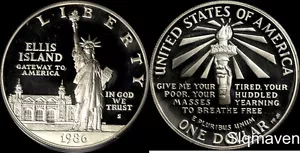1986 S Statue of Liberty Silver Dollar Gem Proof - Picture 1 of 1