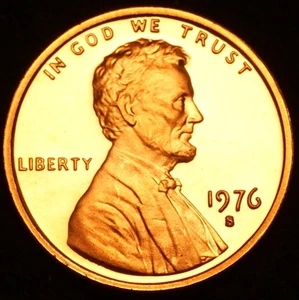 1976 S  Lincoln Memorial Mint Proof Penny ~ From Original U.S. Proof Set - Picture 1 of 2