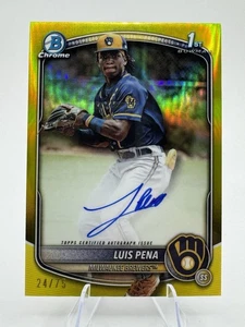 2025 Bowman Luis Pena Auto /75 Brewers 1° - Foto 1 di 4