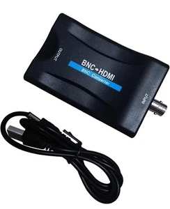 Adaptador coaxial a HDMI, convertidor HDMI BNC, CVBS PAL/NTSC BNC negro  - Imagen 1 de 10