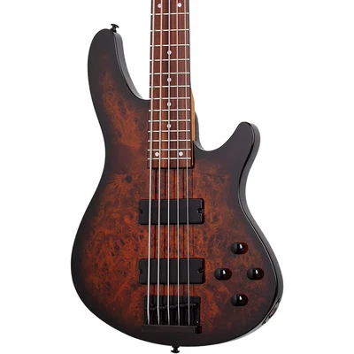 Schecter C-5 Standard 5-String Electric Bass - Tobacco Burl - Image 1 of 4