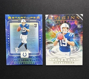 Riley Leonard RC Duo: 2025 Origins Football - Start Ups and Base #138 - Colts - Bild 1 von 5