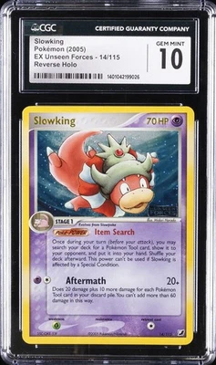 2005 POKEMON EX UNSEEN FORCES REVERSE HOLO #14 SLOWKING CGC 10 GEM MINT - Image 1 of 2