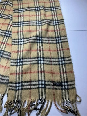 "De colección Burberrys Cashmere Long Scaf Nova Check Hecho en Inglaterra 66"x12""" Foto 1 de 4