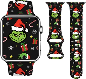 Christmas Watch Band for Apple Watch 38–49mm Soft Silicone Cute Holiday Design - Picture 1 of 7