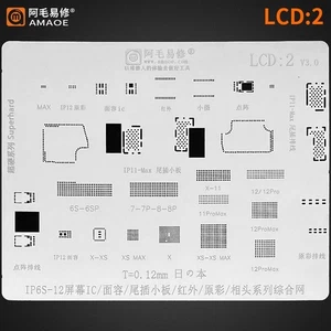 iPhone LCD IC Stencil BGA Reballing Amaoe LCD2 V5.0 ReWork For Apple 6S-12 UK - Picture 1 of 2