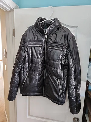 Chaqueta acolchada Buffalo David Bitton Outerwear para hombre grande negra con capucha L Foto 1 de 4