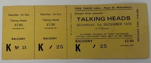 Talking Heads 12-1-79 Yellow Manchester Un-Used Concert Ticket - Picture 1 of 1