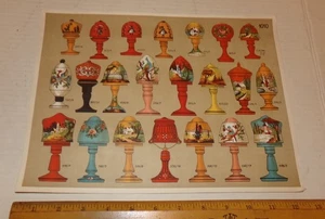 Vintage 1920 COLOR BOOK PLATE GLASS TABLE LAMPS FROM CATALOG 9X12 - Picture 1 of 6