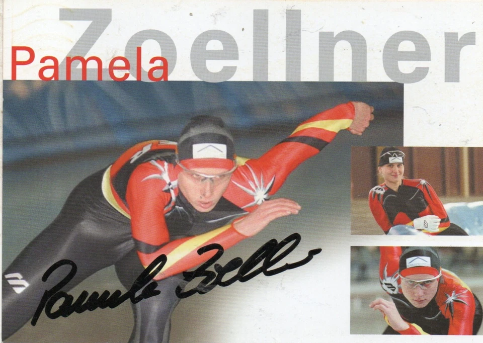 Pamela Zoellner (Eisschnelllauf), sign. AK - Bild 1 von 1
