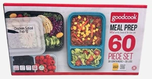 Good cook Meal Prep 60 Pieces 30 Containers 30 Lids Eat Healthy Kitchen Home - Picture 1 of 4