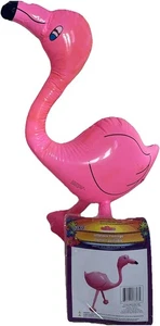 25" AUFBLASBARER ROSA FLAMINGO DEKOR HAWAII LUAU BABYPARTY GESCHLECHT ENTHÜLLEN POOL - Bild 1 von 7