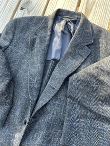 Brooks Brothers 346 Sportcoat 45 VTG 3/2 Roll Herringbone Tweed Unstructured - Picture 1 of 11