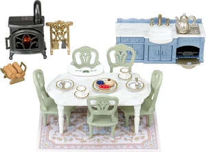 Sylvanian Families glitzerndes Haus am Wasser rotes Dach elegantes Esszimmer - Bild 1 von 8