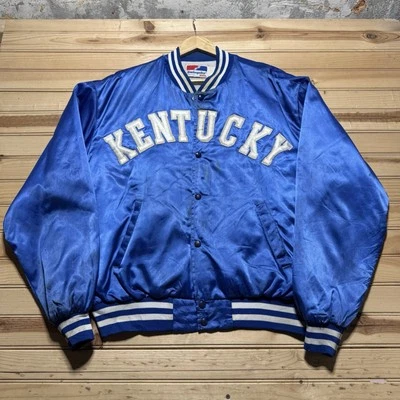 Vintage 80s Kentucky Wildcats NCAA Varsity Satin Jacket Made In The USA Size 2XL - Image 1 of 4