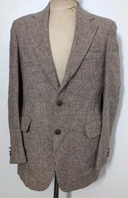 Blazer vintage Harris Tweed Baskin para hombre tejido a mano lana escocesa marrón 40 Foto 1 de 4