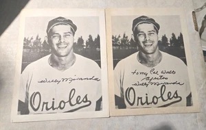 2 1950s Baltimore Orioles Willie Miranda Autographed Team Issued Photos - Picture 1 of 1
