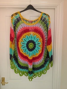 BNWT Joe Browns Ladies Multicoloured Crochet Jumper Sweater. Size 20 / 22. - Picture 1 of 6