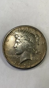 Dólar de la Paz 1921 alto relieve, fecha clave, 1.006.473 acuñado moneda exacta - Imagen 1 de 2