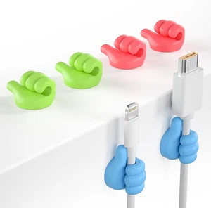 12Pcs Cable Clips, Fun Cord Holders, Silicone Thumb Wall Hooks, Cord Organizer f - Picture 1 of 12