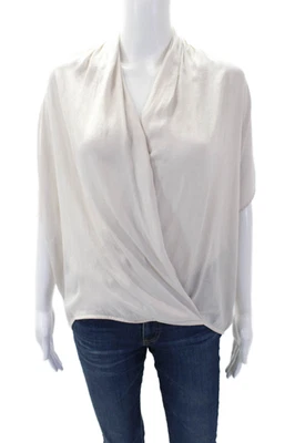 Vince Womens V-Neck Flowy Work Sleeveless Blouse Top Solid Beige Size S - Image 1 of 4