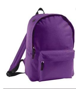 NEW SOL'S Retro School Bag College Backpack Travel Rucksack Purple colour - Picture 1 of 3