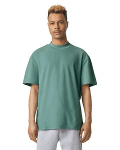 American Apparel Unisex Mockneck Pique T-Shirt - Picture 1 of 6