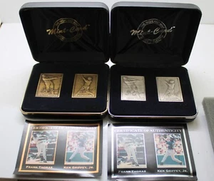Ken Griffey Jr & Frank Thomas Highland Mint .999 Fine Silver & Bronze Cards - Picture 1 of 7