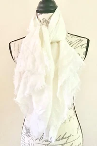 Old Navy White Fringed Scarf Brand New with Tag - Picture 1 of 10