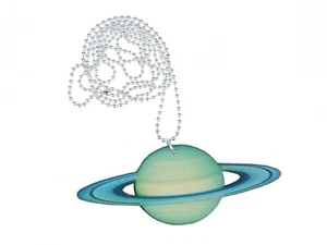 Planeten Kette Uranus Halskette Miniblings 80cm Sonnensystem Ringplanet türkis - Picture 1 of 4