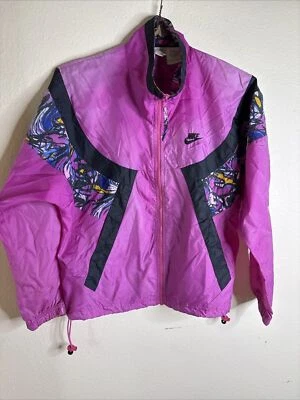 Chaqueta Nike Vintage Gris Etiqueta Mujer M Lluvia Cortavientos Rosa Negra Multicolor Foto 1 de 4