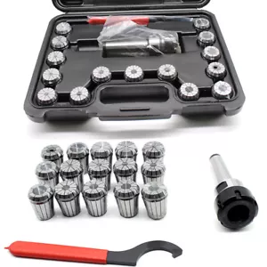MT3 ER32 MILLING MACHINE COLLET CHUCK SET WITH 17 ER32 COLLETS ER32 KIT+ BOX AU - Picture 1 of 12