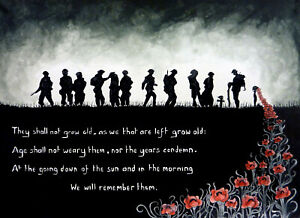 WW1 Soldier and Poppies Limited Art Print By Sarah Jane Holt Large Version