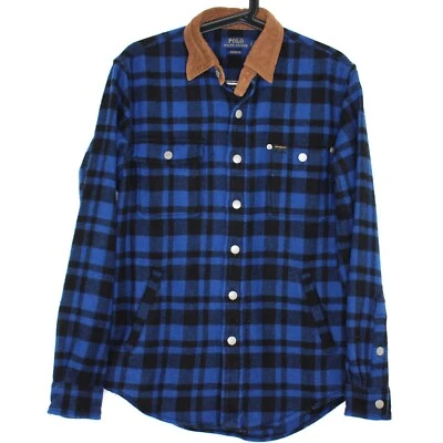 Camisa Polo Ralph Lauren Para Hombres Pequeña Mezcla de Lana A Cuadros Abotonada Franela G1358 Foto 1 de 4