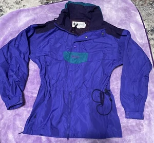 Vintage 90s Columbia Radial Sleeve Anorak Pullover Jacket Unisex M Purple Retro - Picture 1 of 5