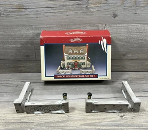 Juego de 4 piezas de pared de piedra de porcelana accesorio Lemax Dickensvale 1991 Navidad - Imagen 1 de 8
