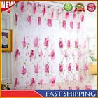 Big Flower Tulle Blackout Curtains Windows Screening Drape for Bedroom Decors