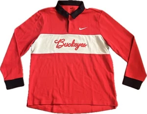Ohio State Nike Long Sleeve Polo College Buckeye DZ5125-657 Red Men's XL NCAA - Picture 1 of 12