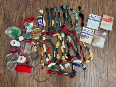 Vintage Lot of 31 EMBROIDERY FLOSS, Crafts, Needle and more WOW! - Image 1 of 4