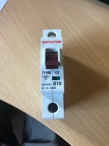 CONTACTUM 16 AMP TYPE B MCB CIRCUIT BREAKER 7116B New - Picture 1 of 3