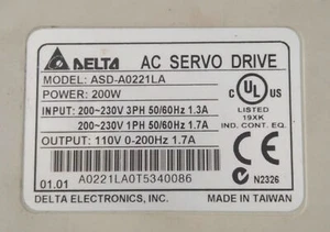 DELTA Servo Drive ASD Series ASD-A0221LA - Picture 1 of 2