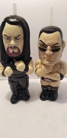 WWF 1999 Big Sipper Cups 3D The Undertaker and The Rock VERY RARE Cover