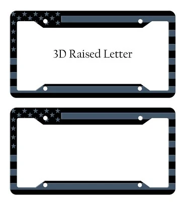 American Flag 3D Raised Letter Patriotic License Plate Frame. Set of Two - Image 1 of 2