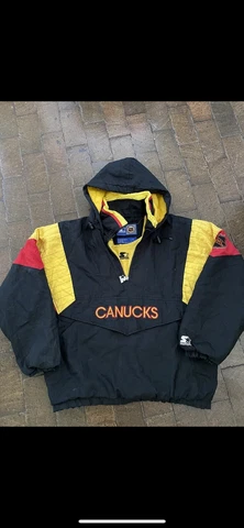 Vancouver Canucks Vintage 90s Starter Jacket Large NHL HOCKEY VINTAGE PAVEL BURE Cover