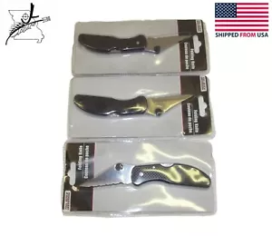 3 Folding Pocket Knifes Knives Fold-able " Camping Serrated Edge Stainless - Picture 1 of 6