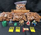 Lincoln Logs Authentic Lot Of Approximately 200 Pcs Includes Figurines