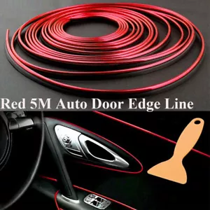 5m Car Door Panel Edge Gap Strip Cover Decor Molding Trim Car Accessories Red US - Bild 1 von 12