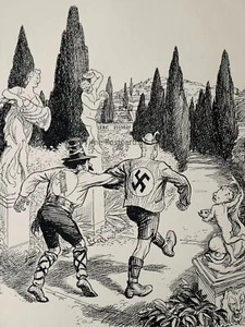 1939 Vintage Print WW2 GERMANIA - UP THE GARDEN PATH - Imagen 1 de 2
